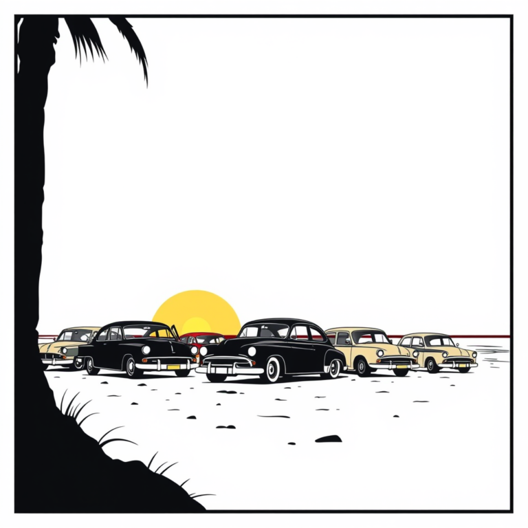 Retro rijders op het strand