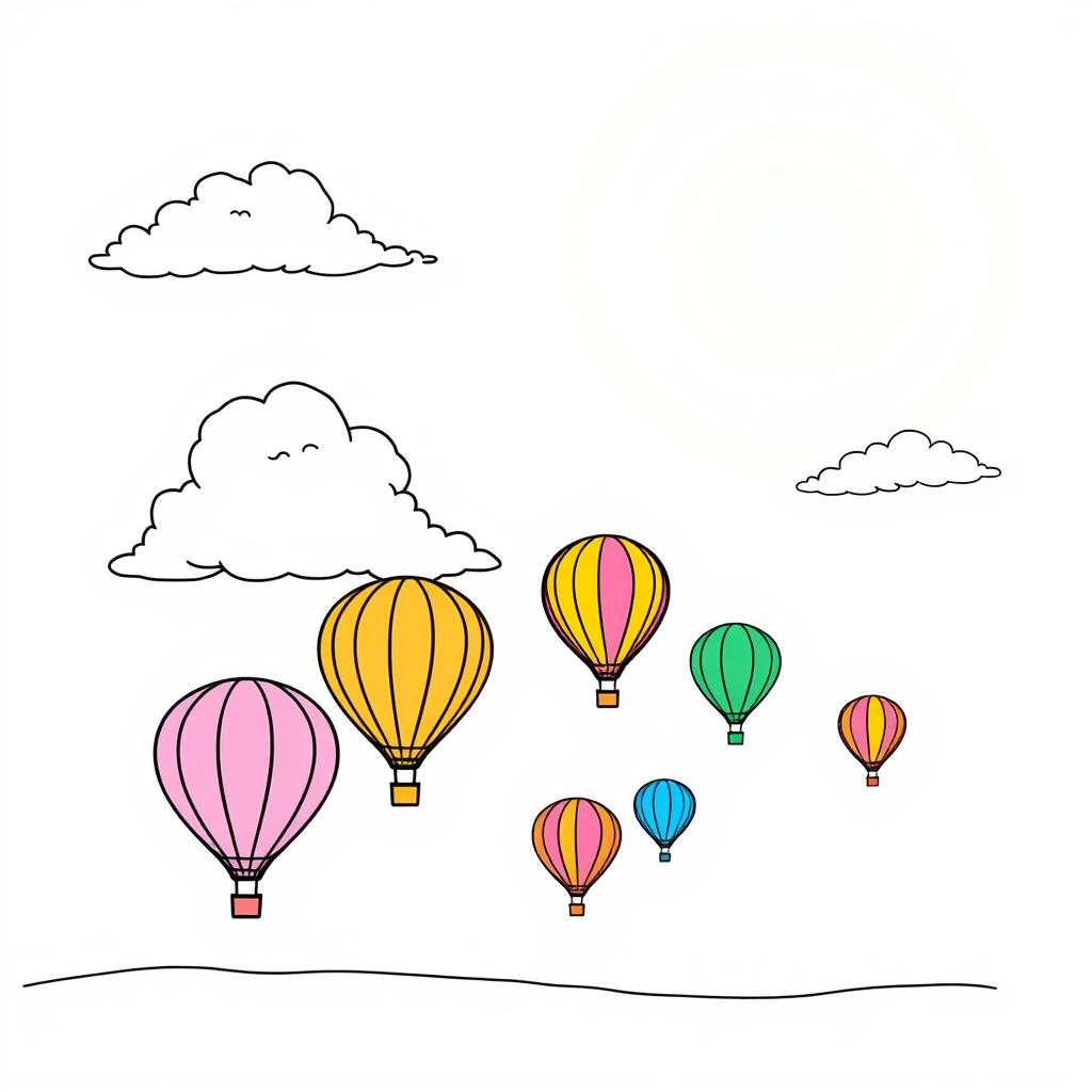 Luchtballonnen op een zonnige dag