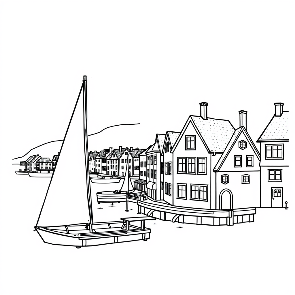 Kleurplaat Bergen