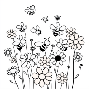 Vrolijke Bijen in de Bloemen