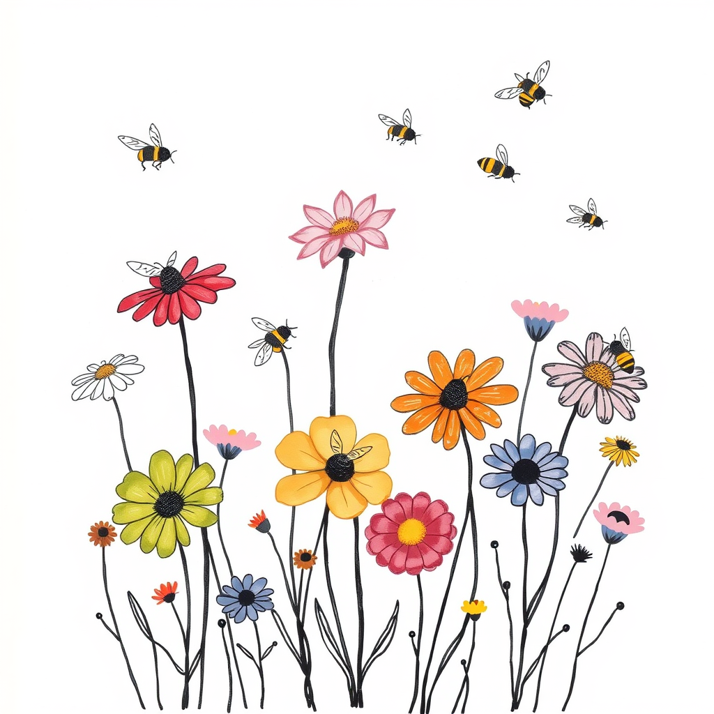 Bonte Bovenkant: Bloemen en Bijen