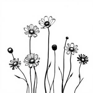 Zwarte Bloemen in het Witte