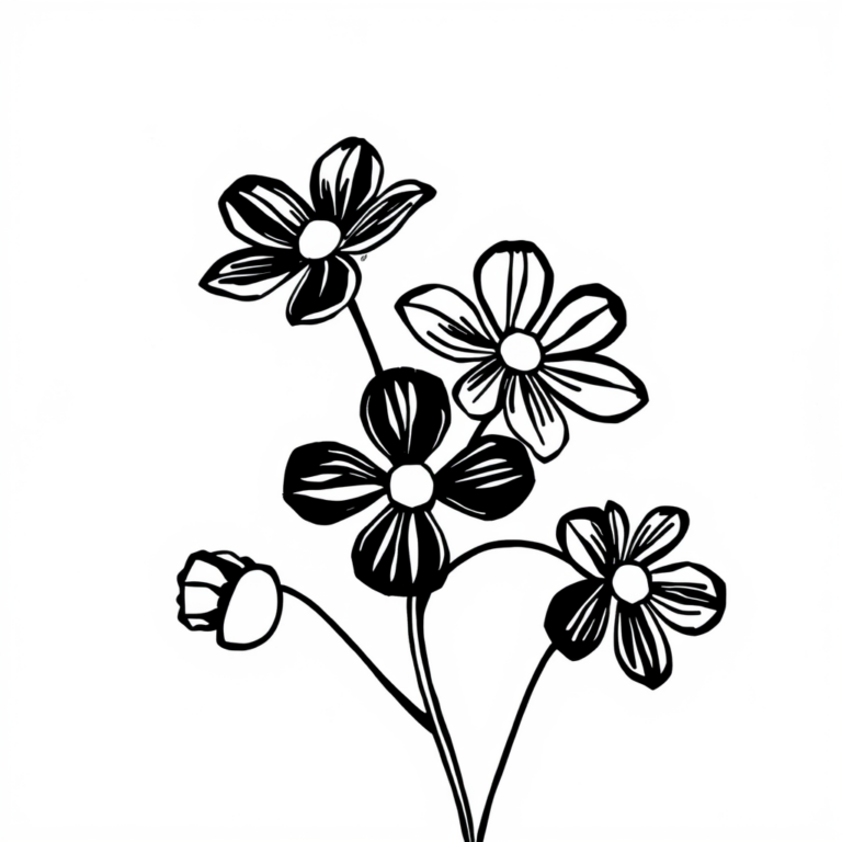 Kleurrijke tuin: zwierlende bloemengrafiek