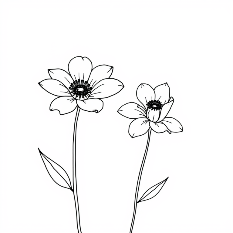 Twee bloemen in de bries