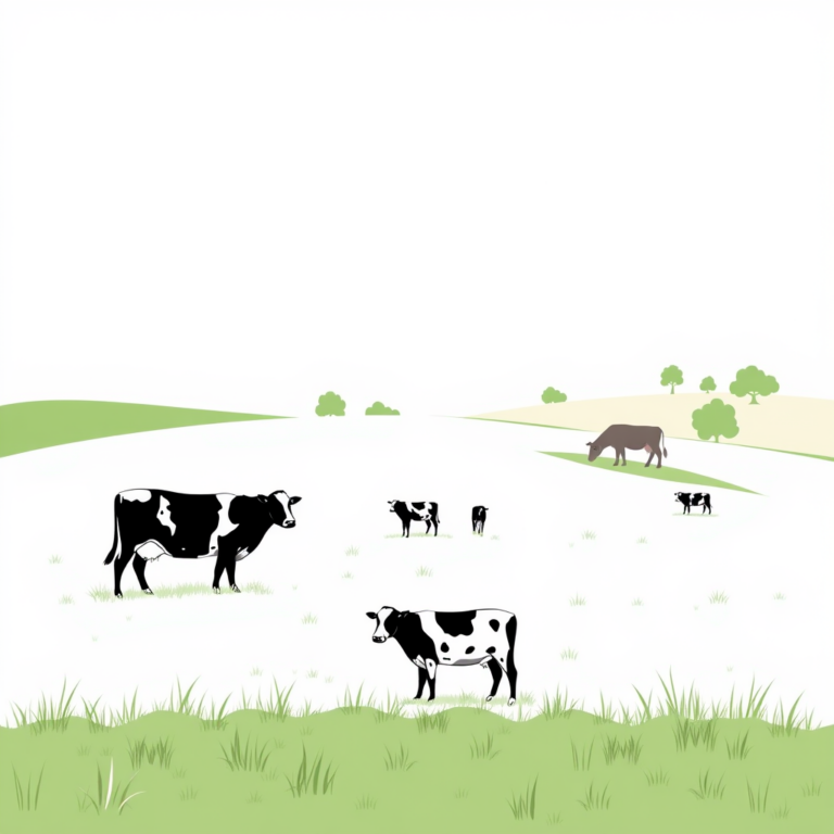 Landschap met koeien in het groen