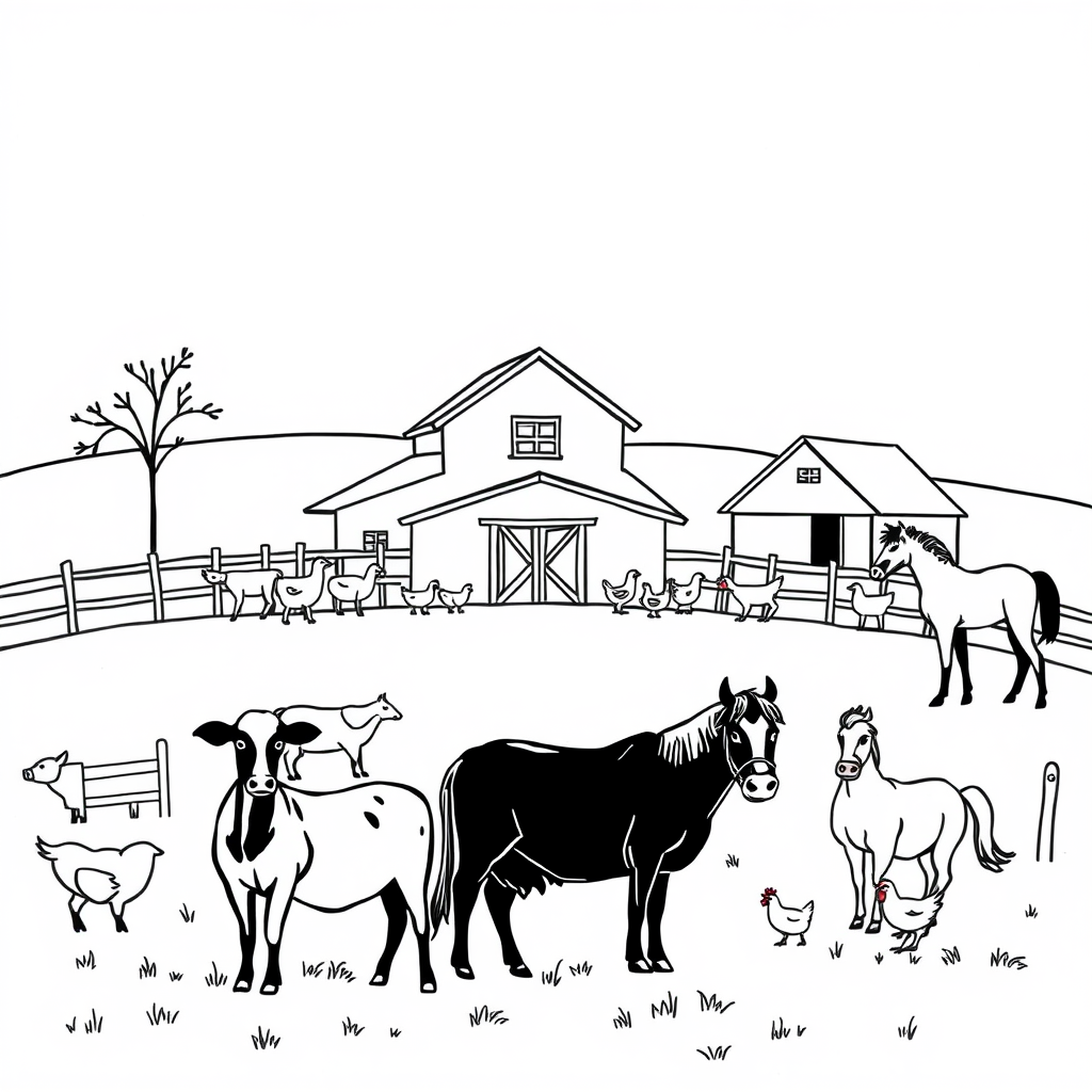 Dieren op het Platteland