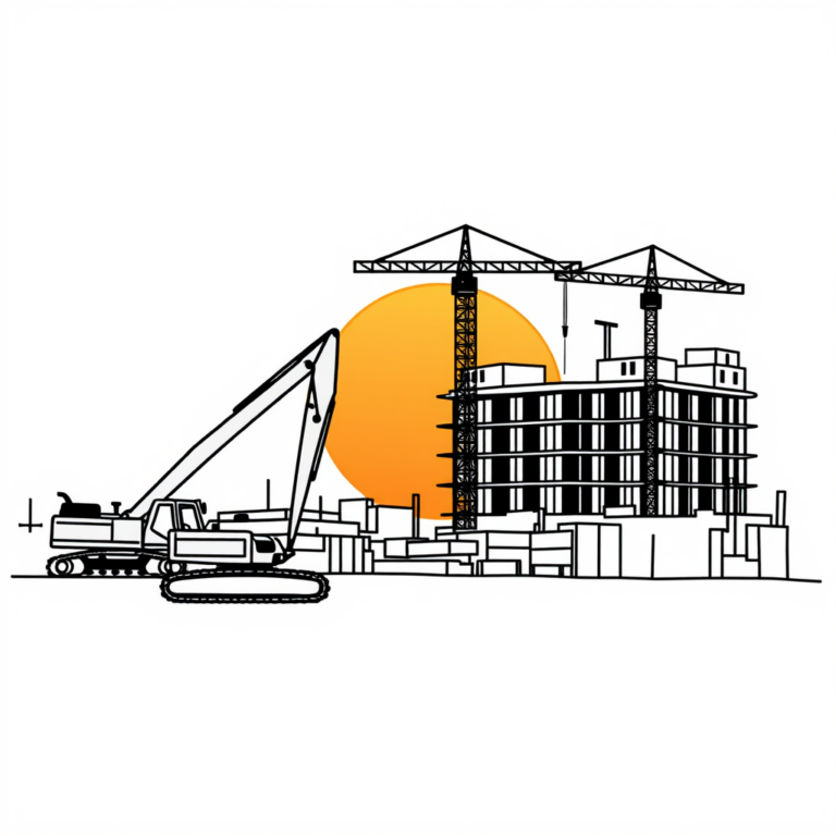 Bouwplaats aan het werk