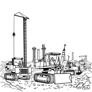 Zware machines op de bouwplaats