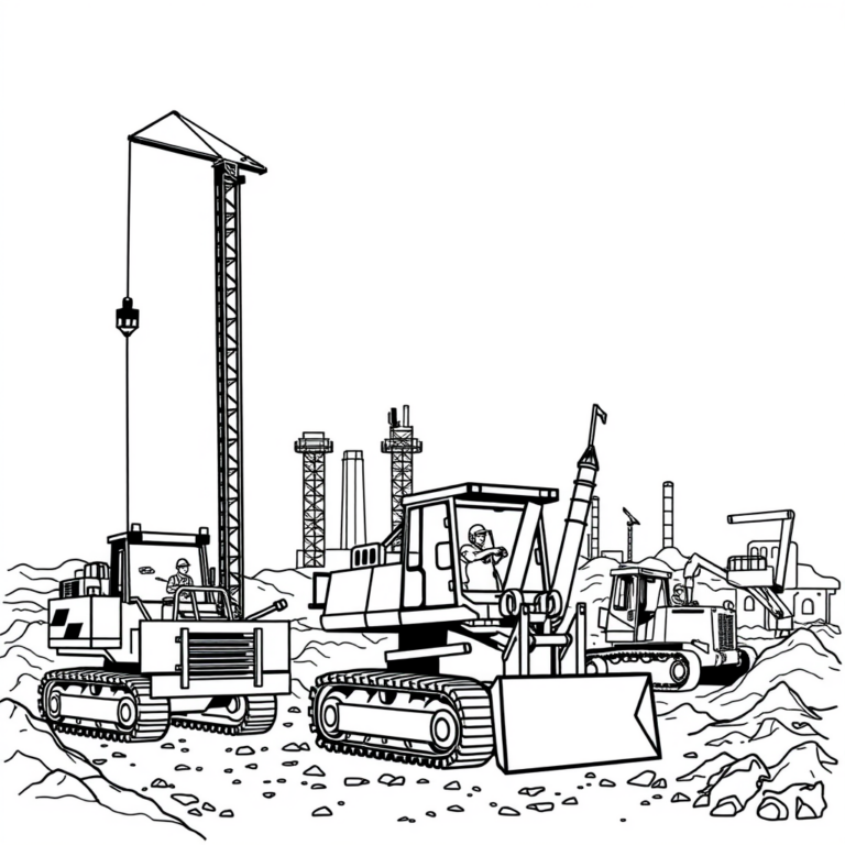 Zware machines op de bouwplaats