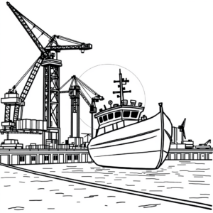 Bouwboot op de werf