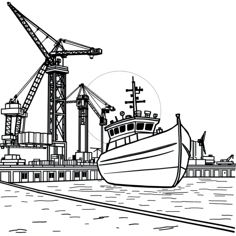 Bouwboot op de werf