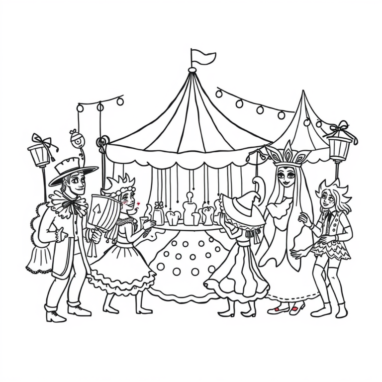 Carnavalsfeest in kleurrijk dorp