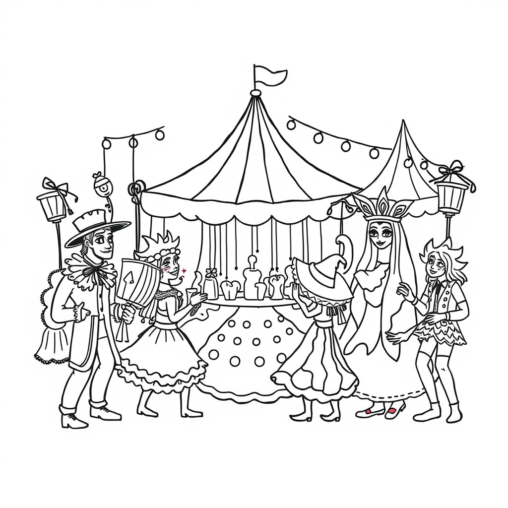 Carnavalsfeest in een kleurrijk dorp