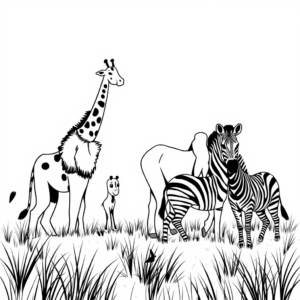 Wilde dieren in de savanne