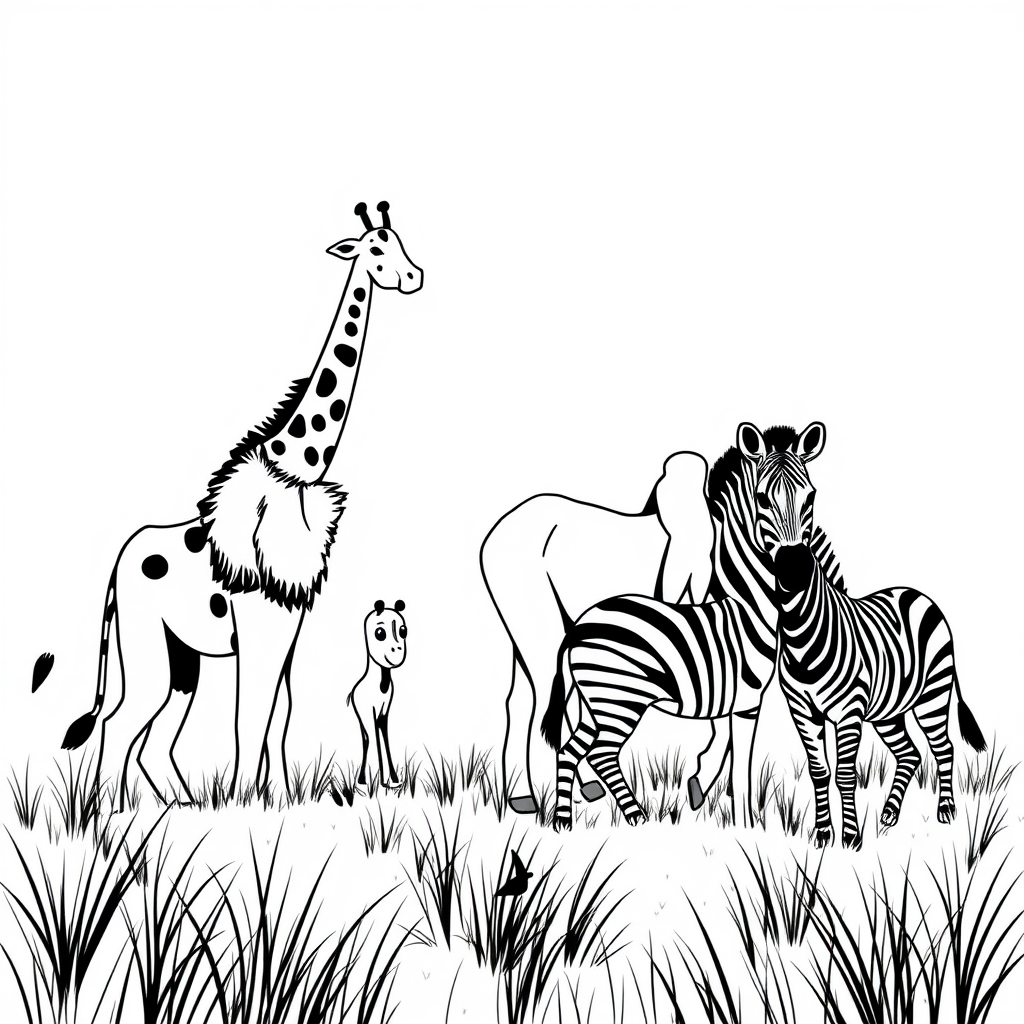 Wilde dieren in de savanne