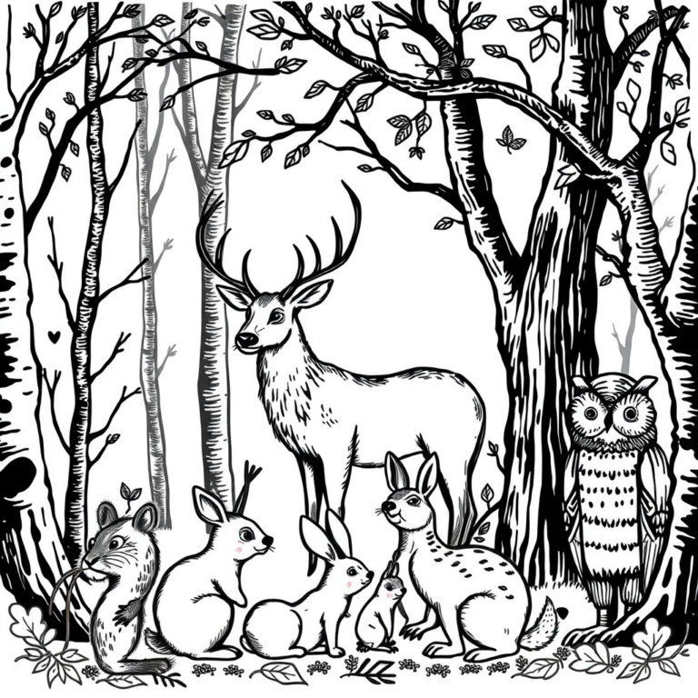 Dieren in het bos: wonderrijk kleuren