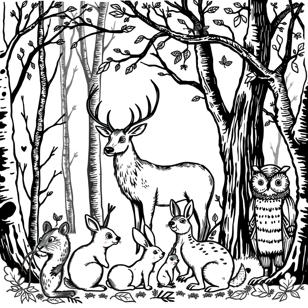 Dieren in het Bos: Een Wonderrijk van Kleuren