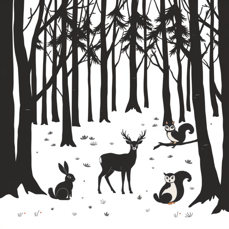Dieren in het geheimse bos