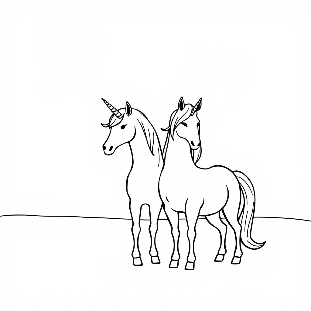 Mystieke Eenoorns in een Lichte Lanscape