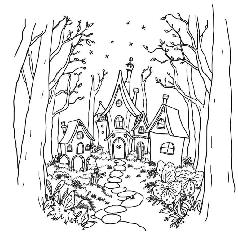 Feeënhuisjes in de magische bos