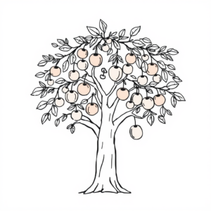 Vrolijke Boom met Overvloed aan Fruit
