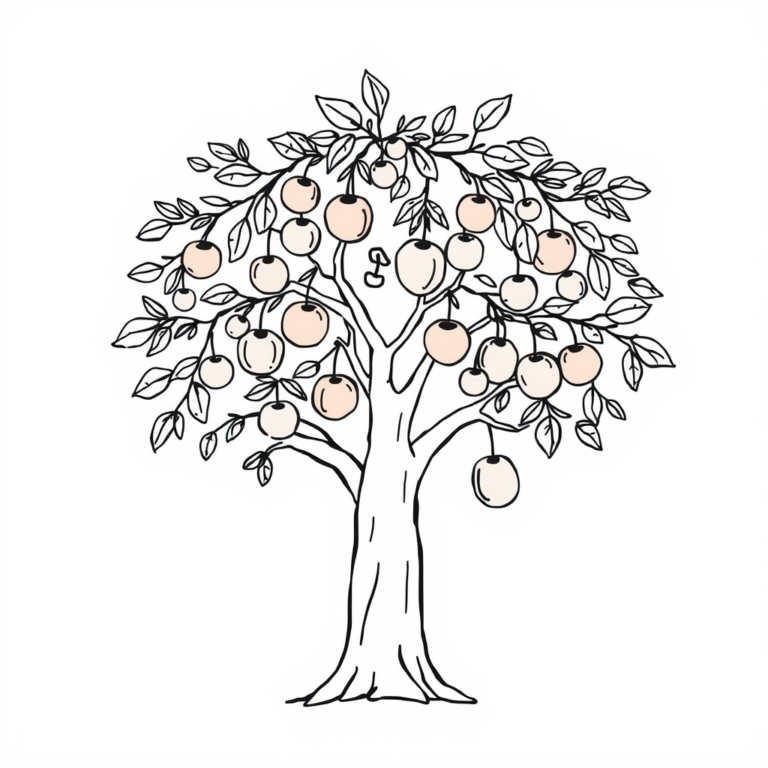 Vrolijke boom met overvloed aan fruit