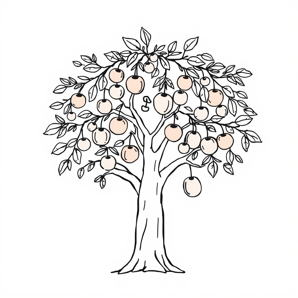 Vrolijke Boom met Overvloed aan Fruit