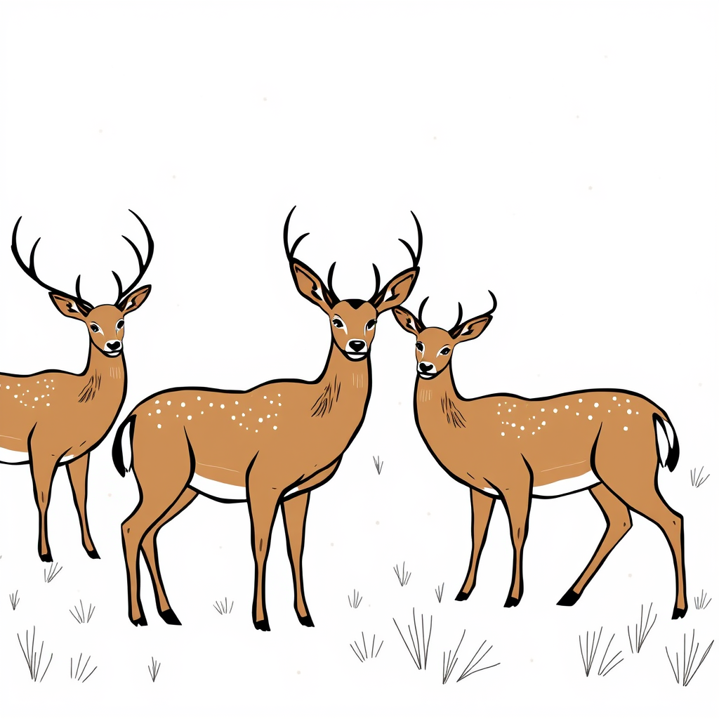 Hertjes in de Winterlandschap