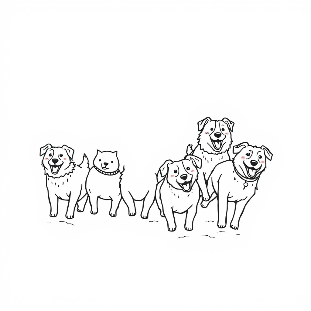 Honden in de Sneeuw