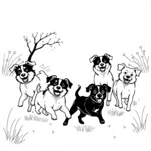 Honden in de tuin