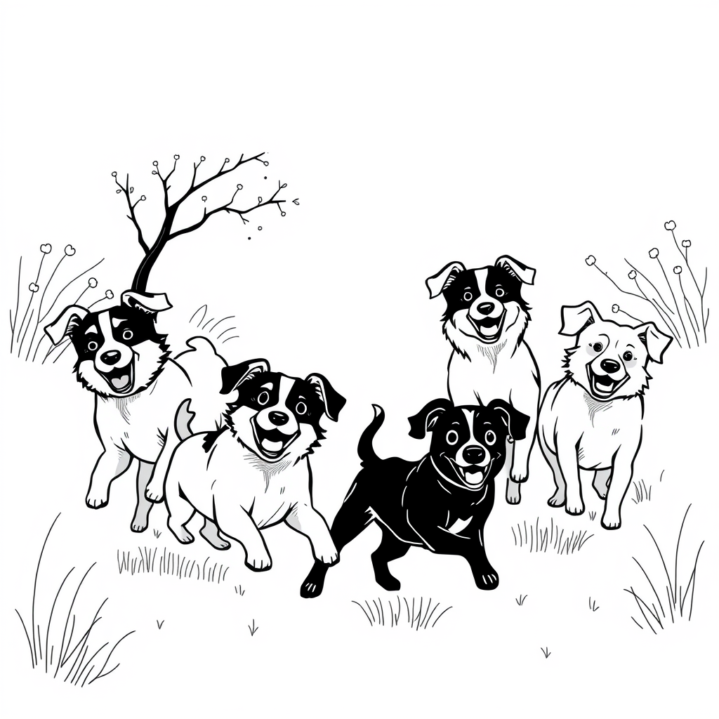 Honden in de tuin