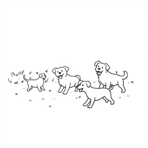 Honden in de tuin