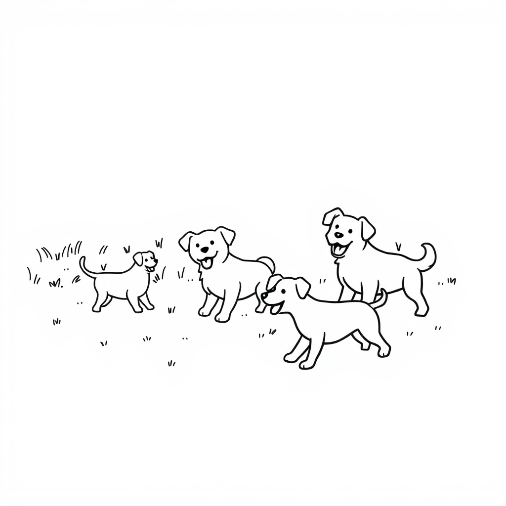 Honden in de tuin