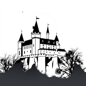 Mystiek Kasteel in de Nachtelijke Bries