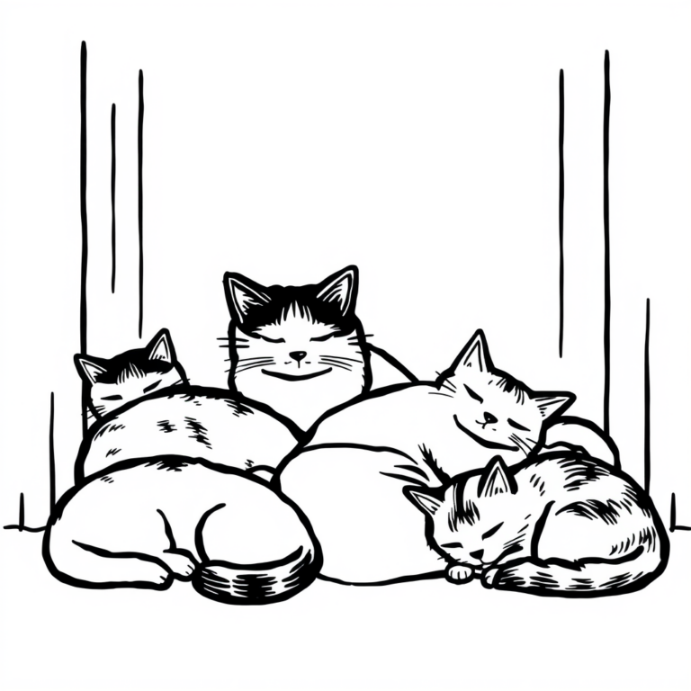 Snoezige katten in stille kamer