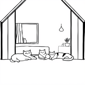 Fijne Katten in een Witte Woning