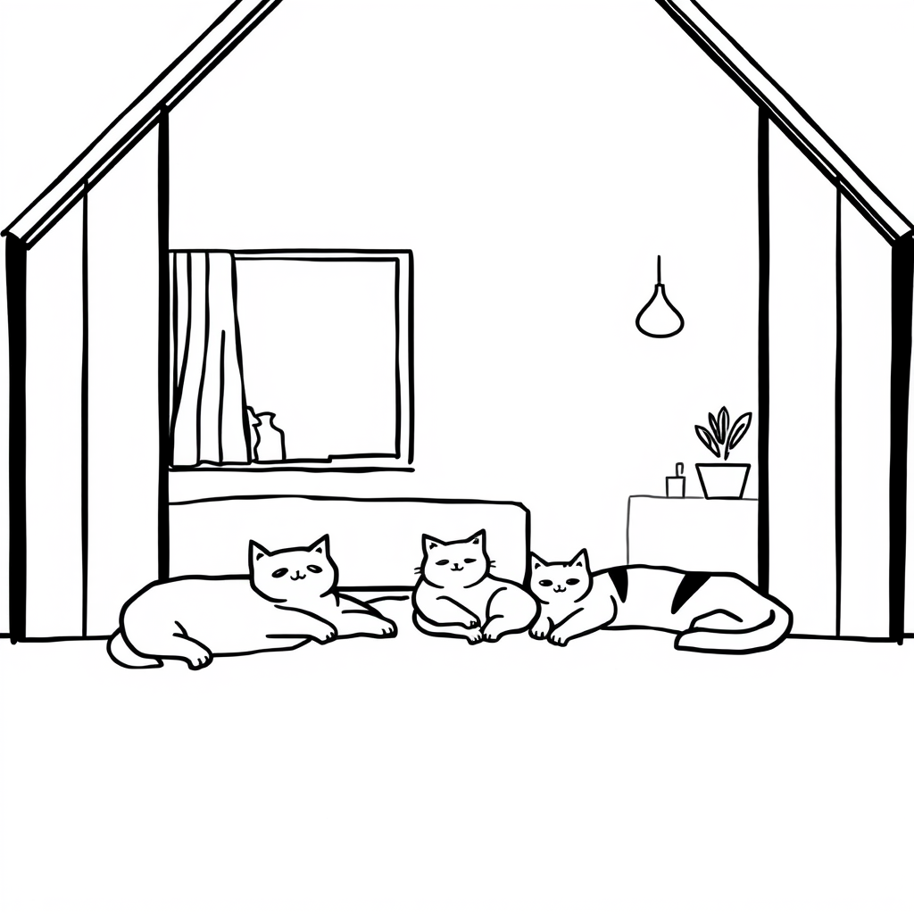 Fijne Katten in een Witte Woning