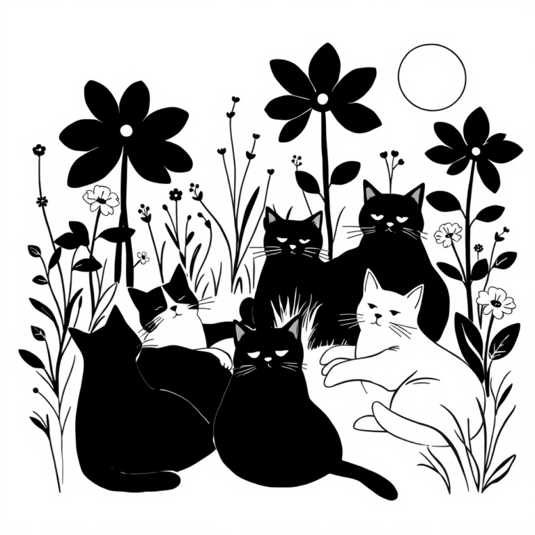 Katten in zonovergoten tuin