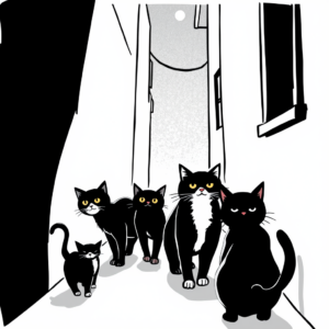 Geheime katten in de nacht