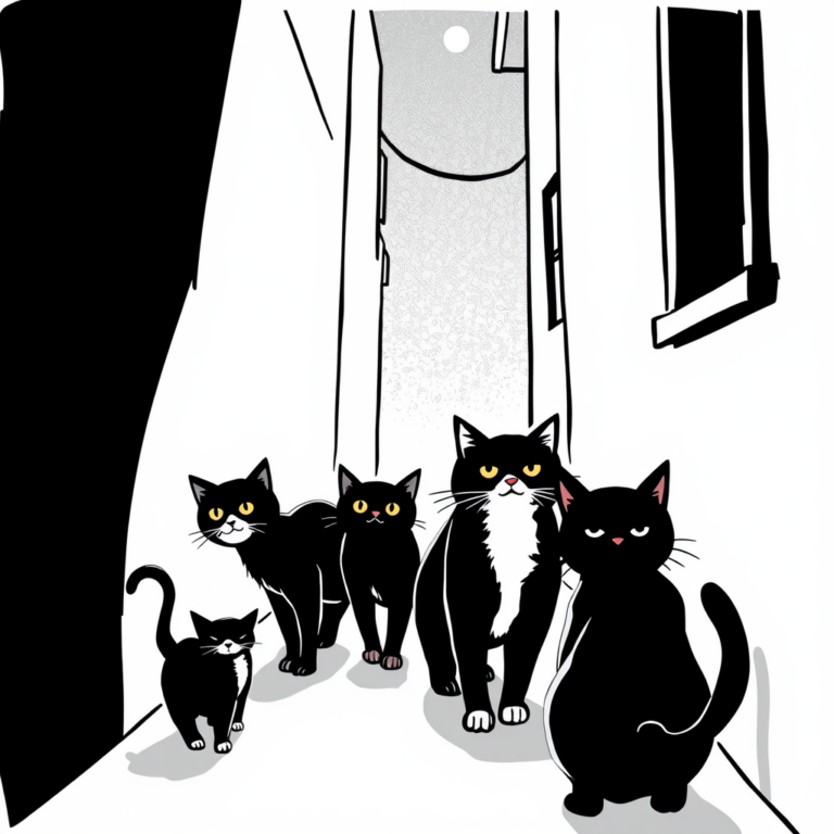 Geheime katten in de nacht