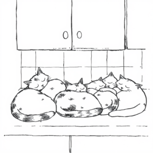De Slaperige Katten van de Keuken