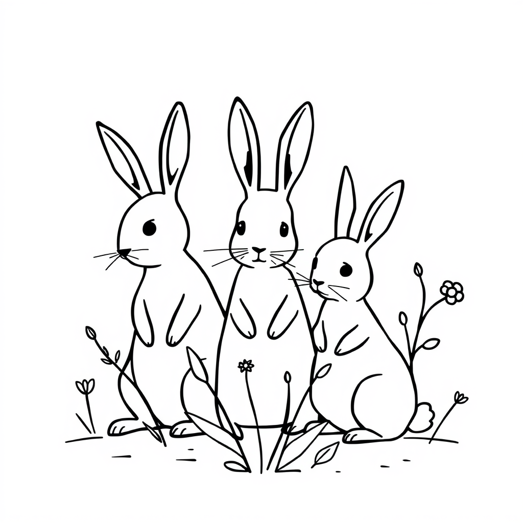 Kleine Konijntjes in de Tuin