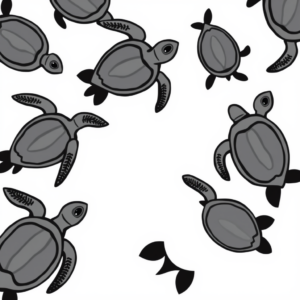 Sleurende Schildpadden in een Zee van Wonder
