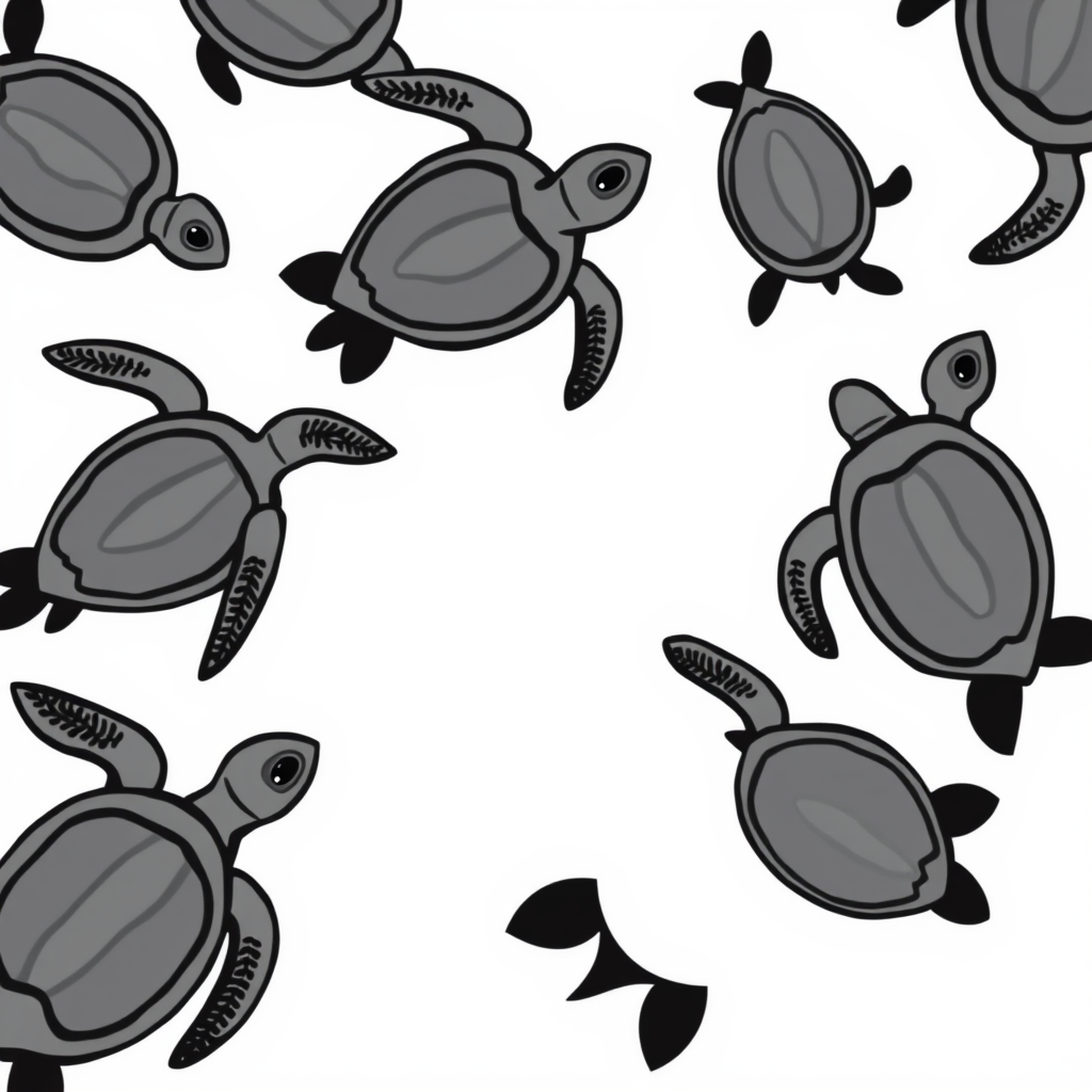 Sleurende Schildpadden in een Zee van Wonder