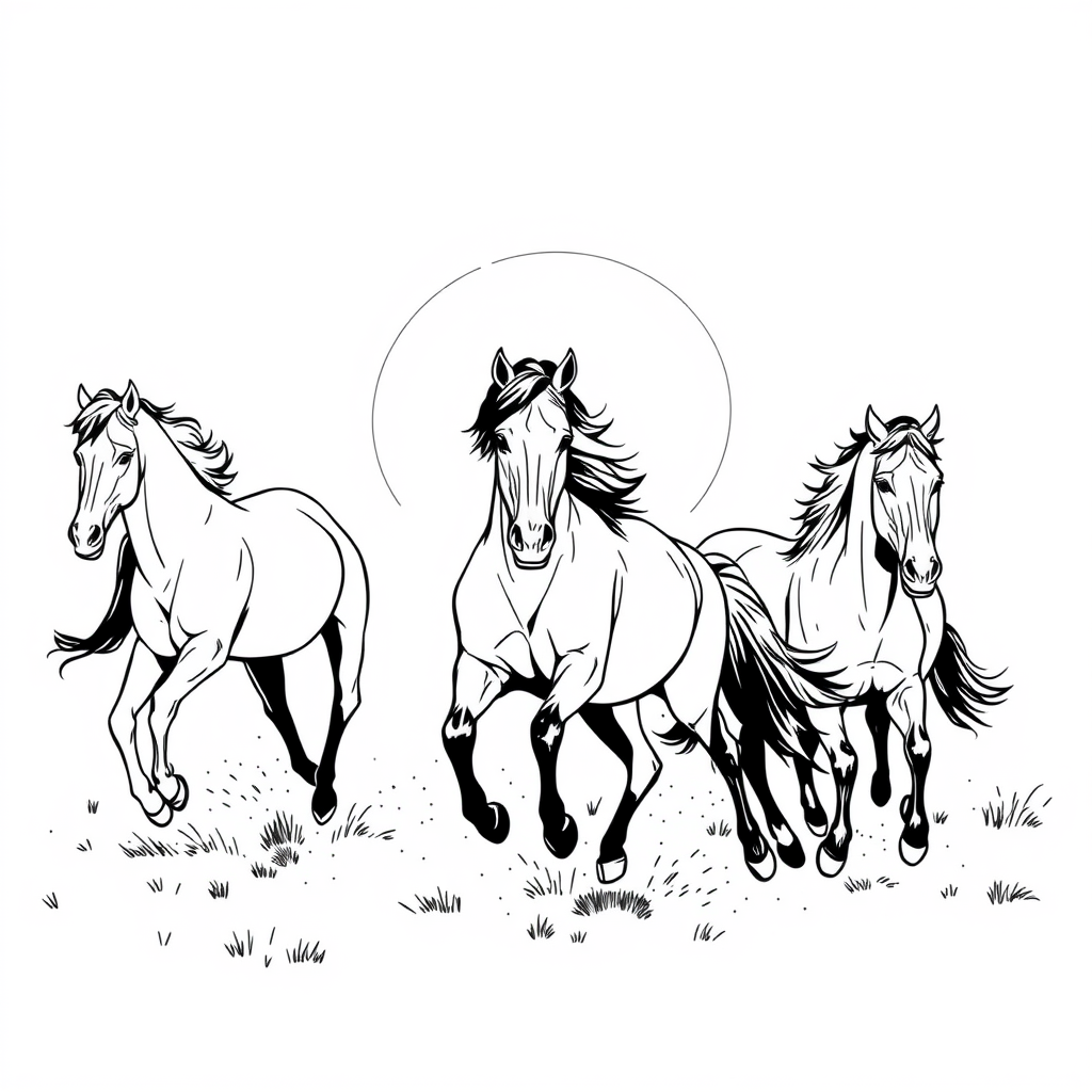 Wilde Paarden in de Zon
