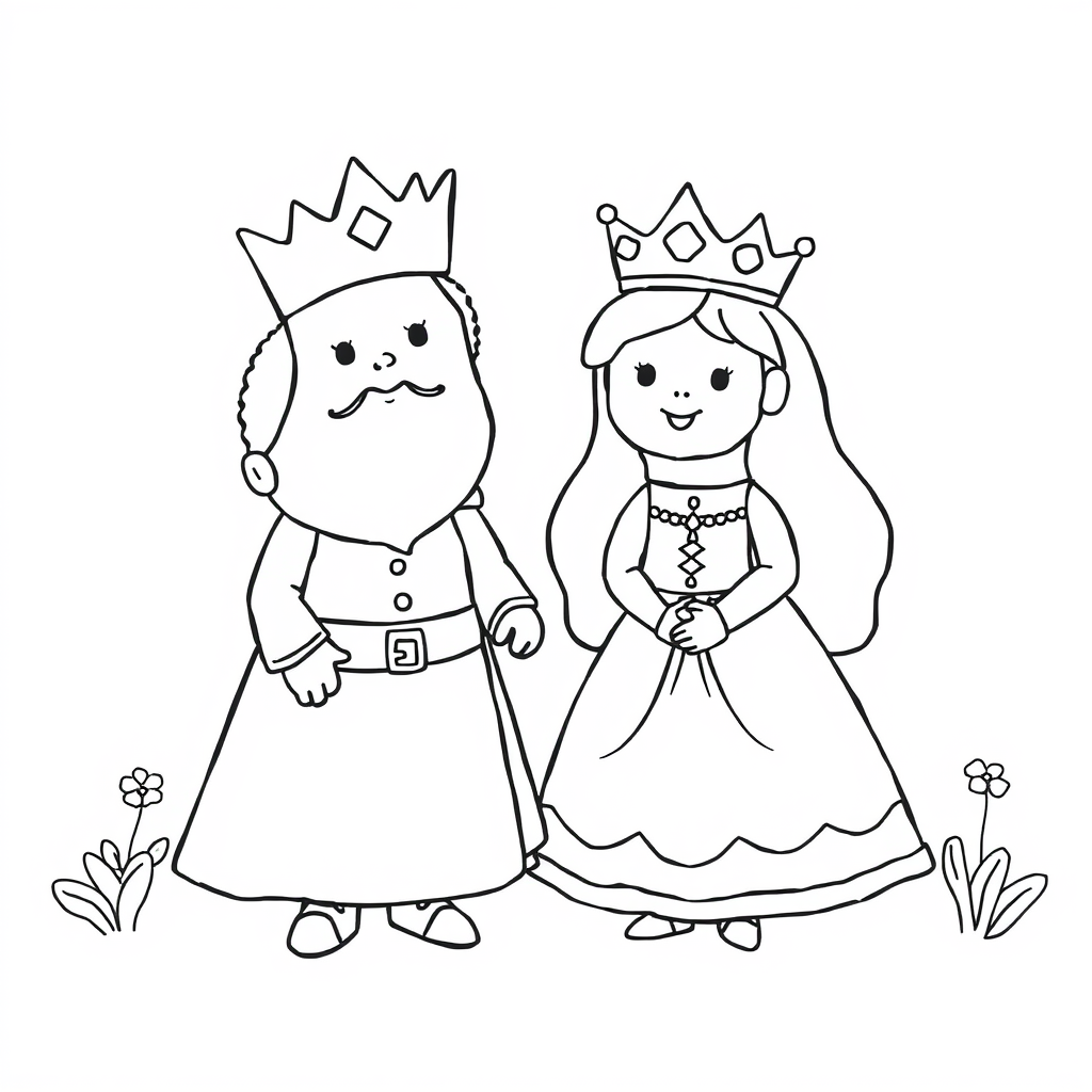 Kleurplaat Prinsen en prinsessen