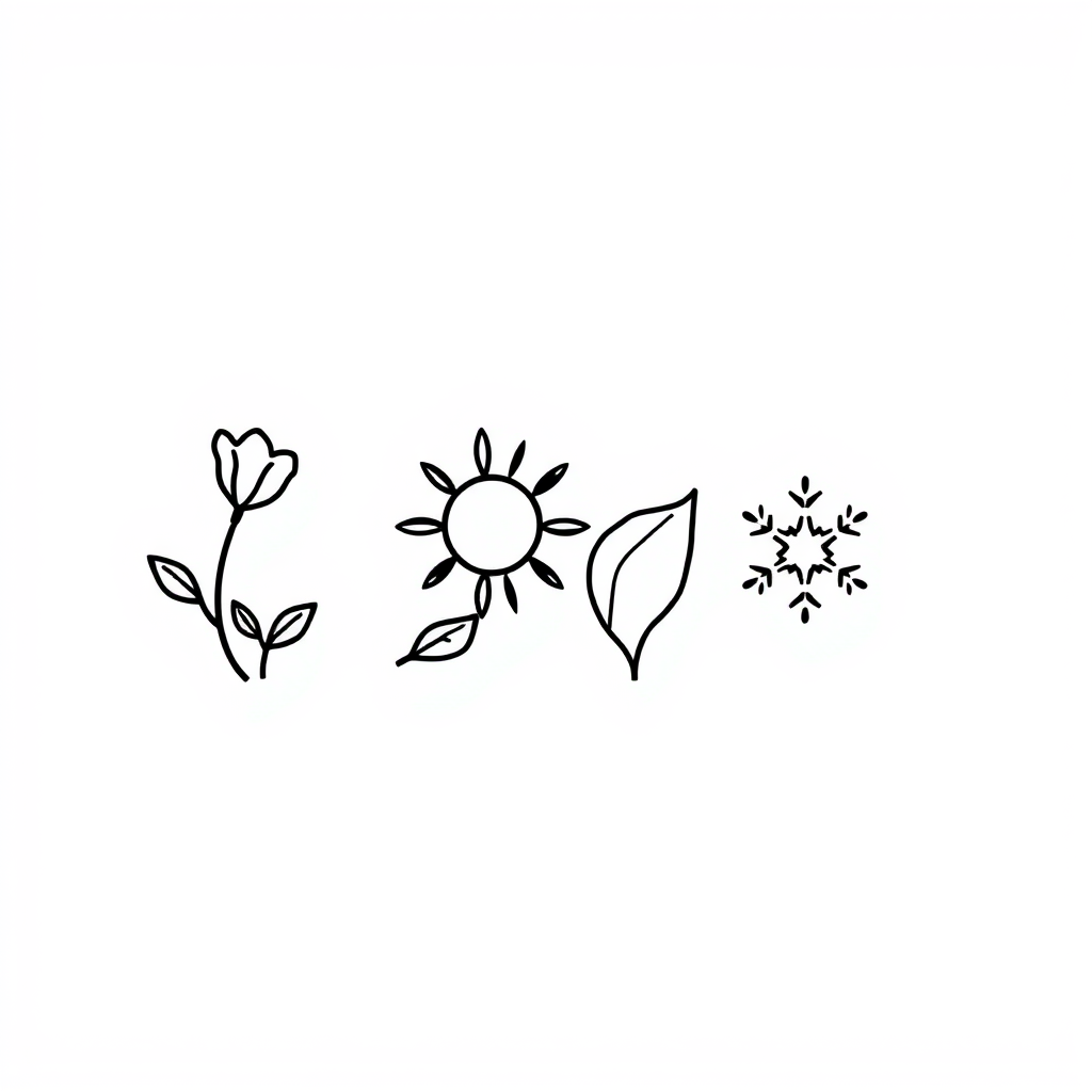 Seizoenswisseling: Lente, Zomer, Herfst, Winter