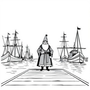 Sinterklaas aan de haven