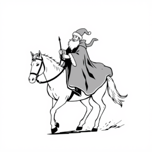 Sinterklaas arriveert op zijn witte paard