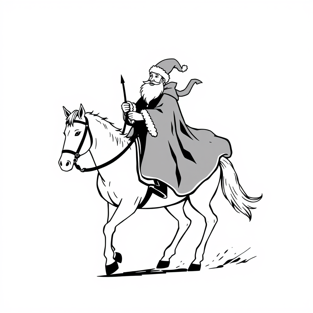 Sinterklaas arriveert op zijn witte paard